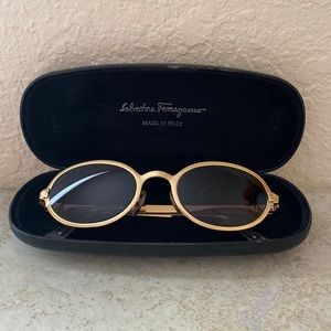 Vintage Authentic Ferragamo Sunglasses with Case.